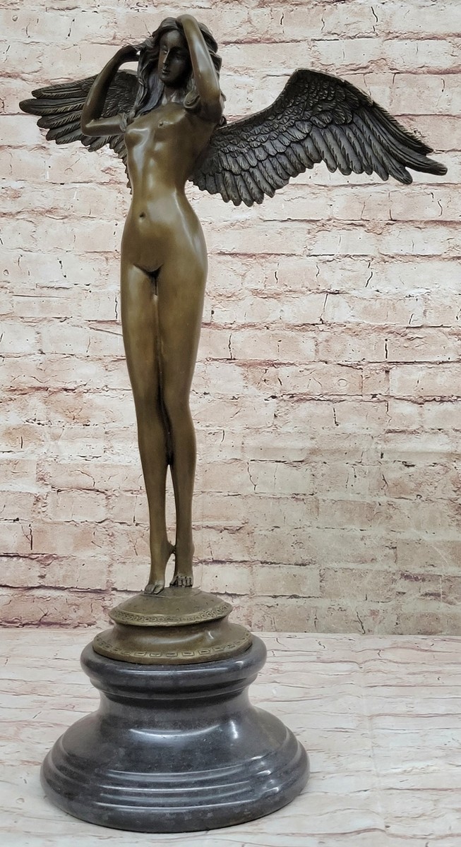 DESCENDING NIGHT by Adolph Weinman Bronze Metal Statue Winged