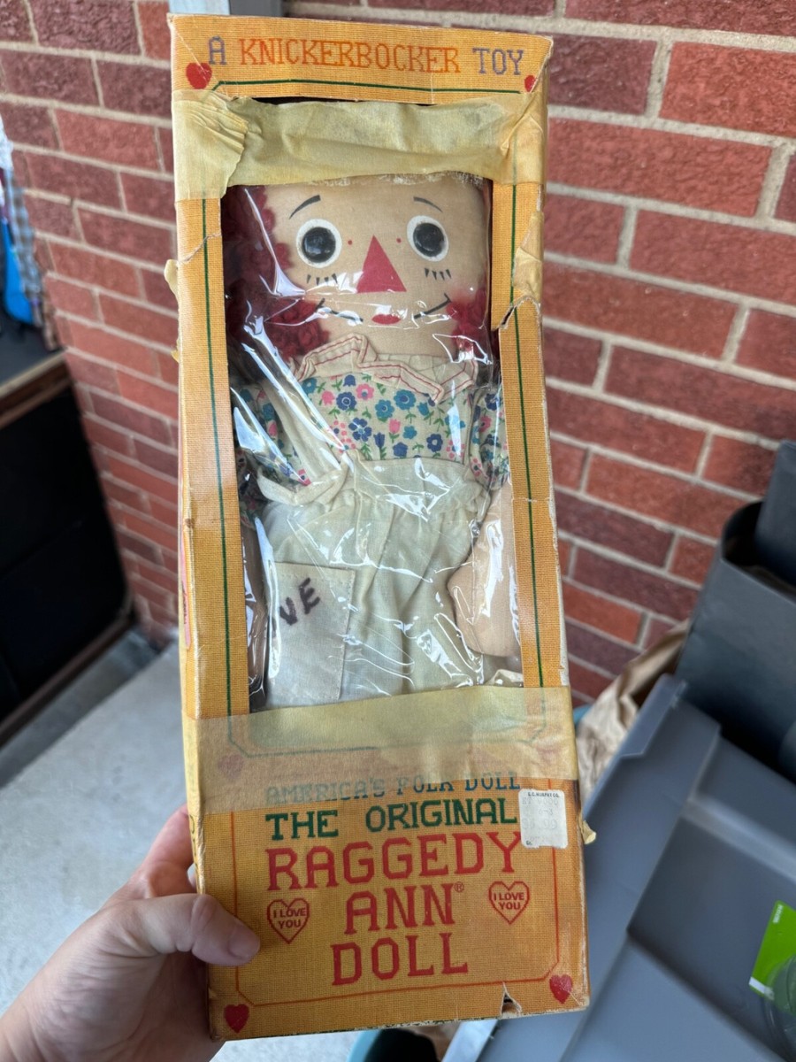 Vintage KNICKERBOCKER The Original RAGGEDY ANN DOLL IN THE BOX No