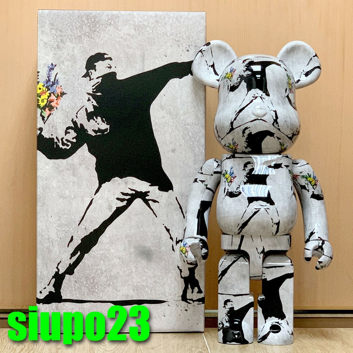 Medicom 1000% Bearbrck ~ Banksy Flower Bomber Be@r Brick | eBay