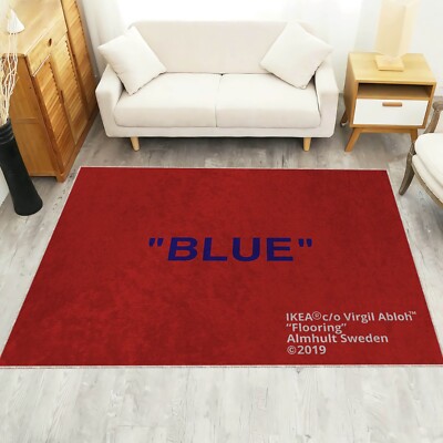 Virgil Abloh IKEA Blue-Red Rug, Popular Decor, Exhibition Rug
