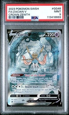2023 Pokemon Zacian V GG48/GG70 PSA 9 Crown Zenith: Galarian