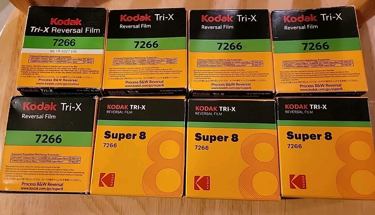 Kodak Super 8mm Film TRI-X 7266 B&W Reversal Film 14 Boxes