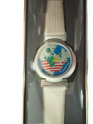Vintage United Colors Of Benetton Watch By Bulova 1990s White