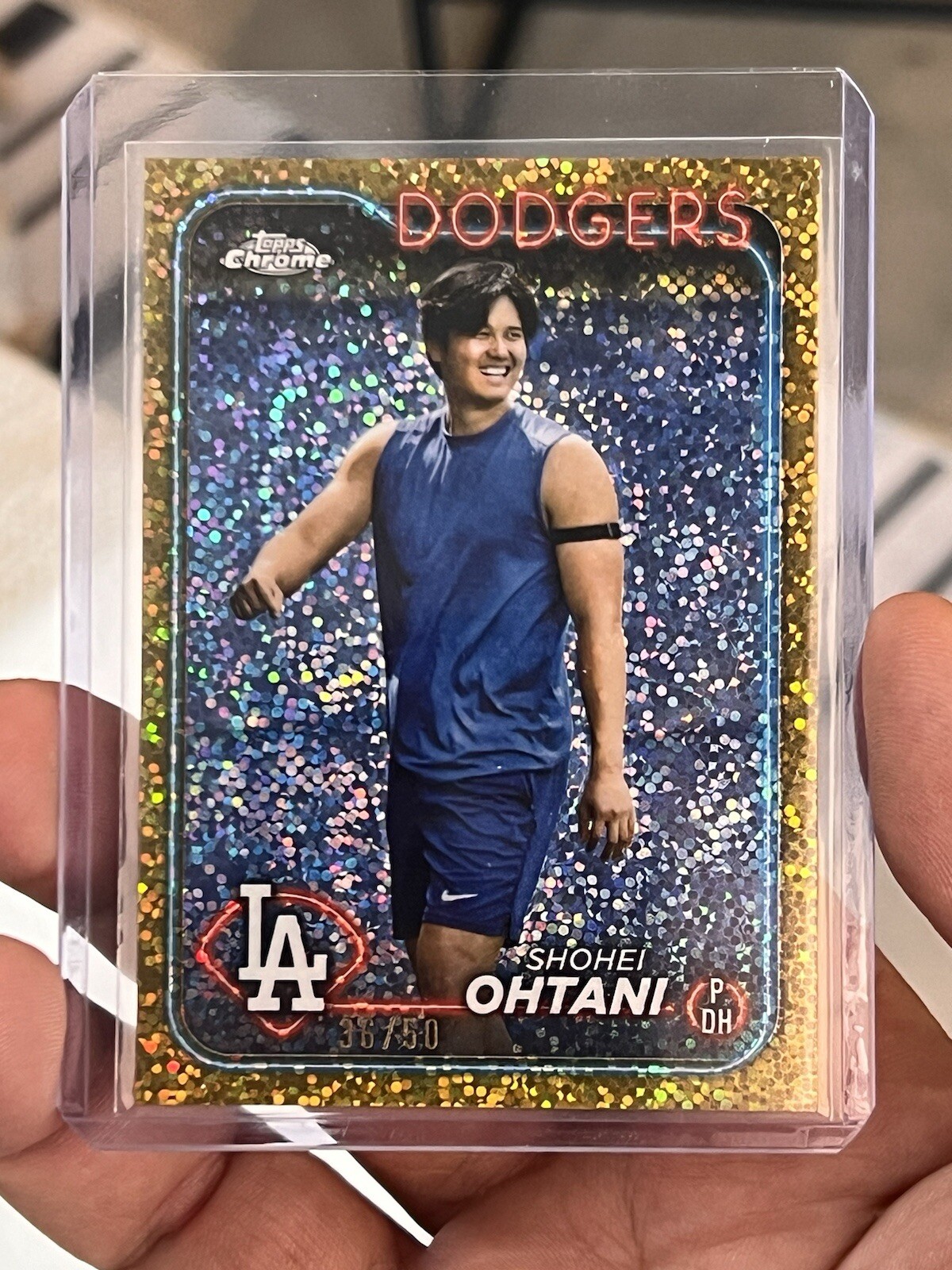 Shohei Ohtani 2024 Topps Chrome #1 Image Variation - Gold Speckle