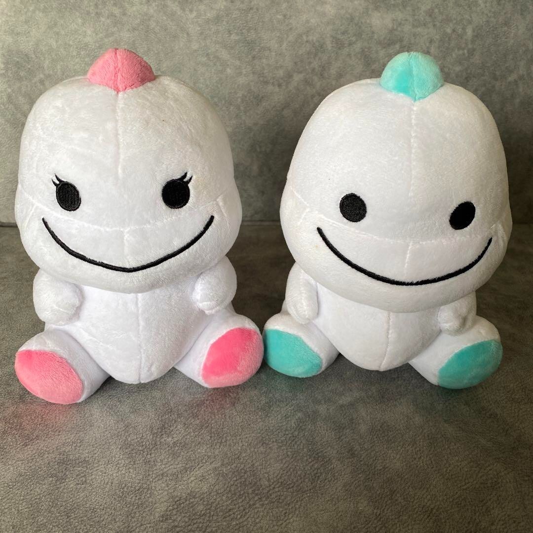 Bigo Live Plush Bi Go Official Dinosaur Blue Boy & Pink Girl Set