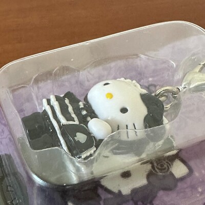 Lolita Gothic Hello Kitty Vintage Black Keychain Japan Sanrio 2005