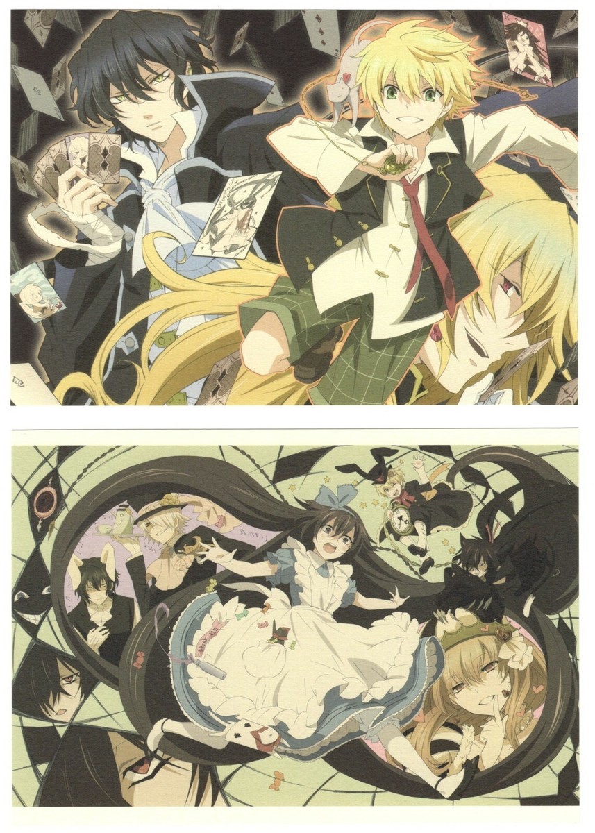 2 pcs big postcard Pandora Hearts anime Oz Gilbert Alice Xerxes