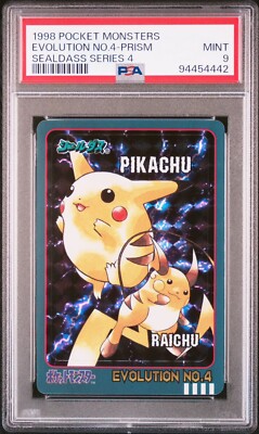Pokemon Sealdass Japanese PSA 9 Pikachu Evolution No.4 Prism 1998