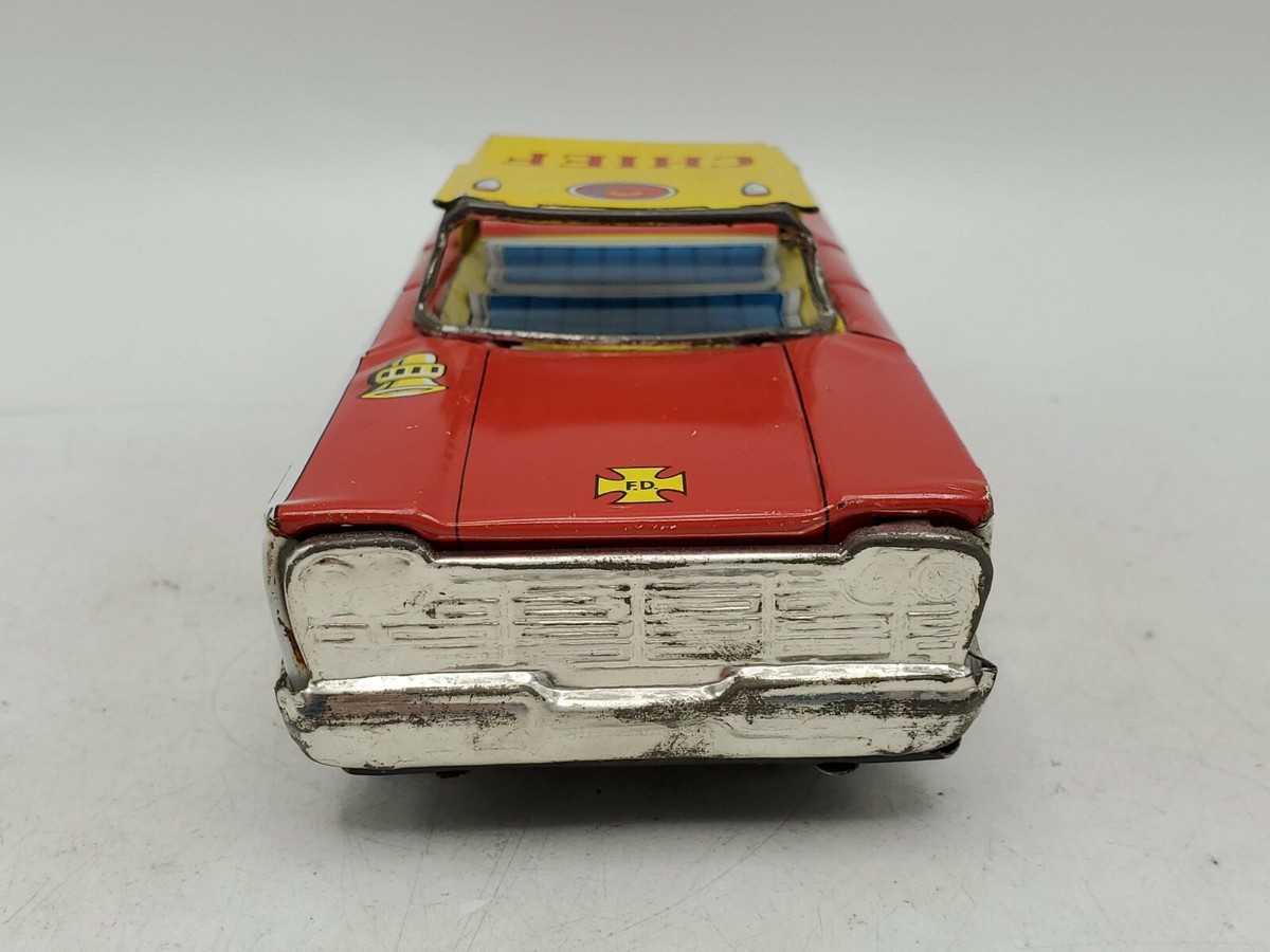 Rare Vintage Japan F.D. Fire Department Chief No.5 Tin Friction