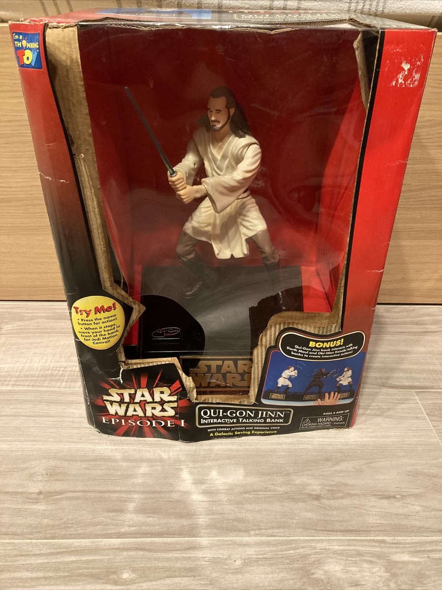 Star Wars Episode 1 Interactive Talking Bank Qui-Gon Jinn ThinkWay