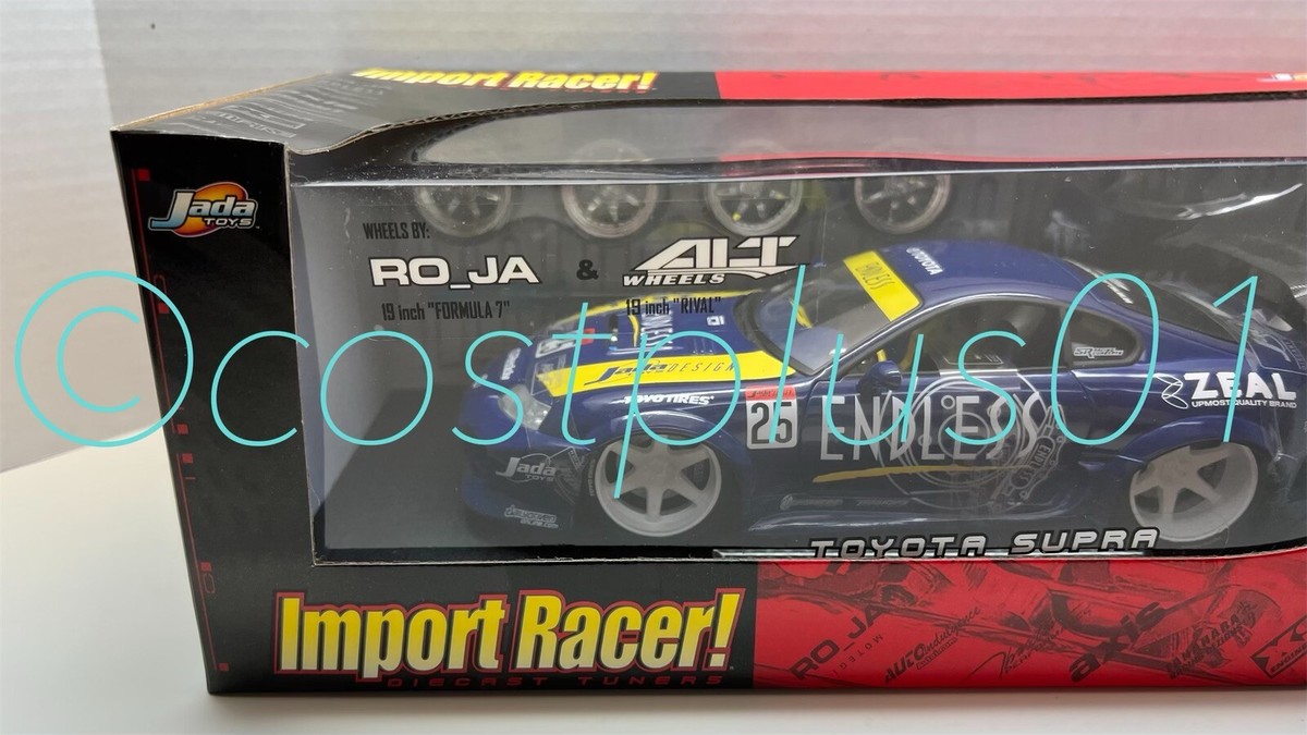 JADA IMPORT RACER TOYOTA SUPRA 1:18 BLUE EXTRA HOOD AND WHEELS