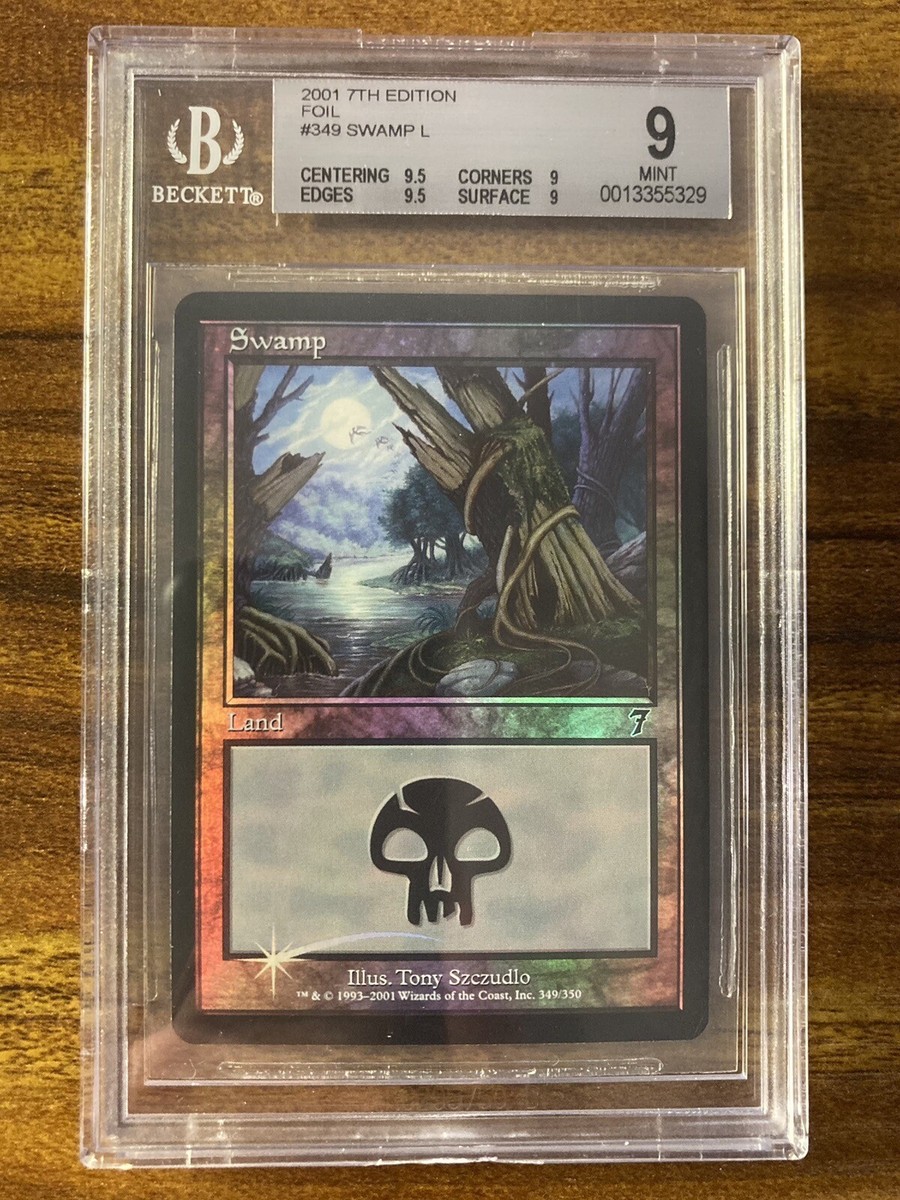 MTG✨SWAMP FOIL✨7th Edition BGS Quad 9's++ MINT Land 2001 T