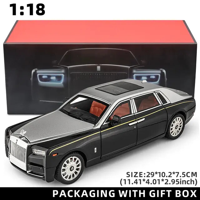 1:18 Rolls-Royce Phantom Zinc Alloy Model Car (Diecast, Pull Back