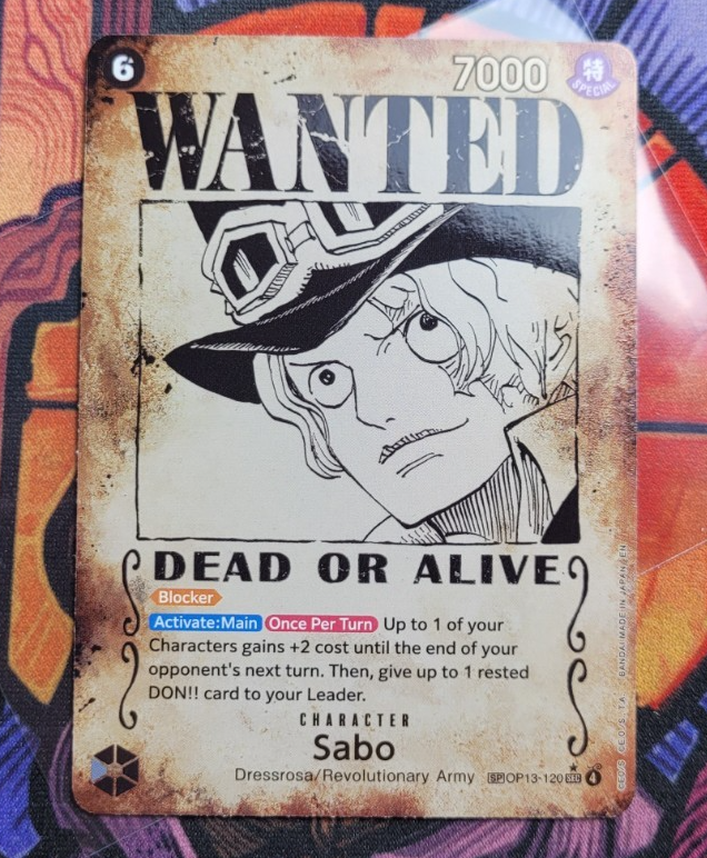 Sabo OP13-120 SP Wanted Poster Alternate Art One Piece Card