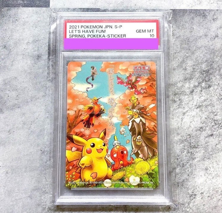 PSA 10 GEM MINT 2020 2021 Pokemon card Spring Pokeka Sticker Let's