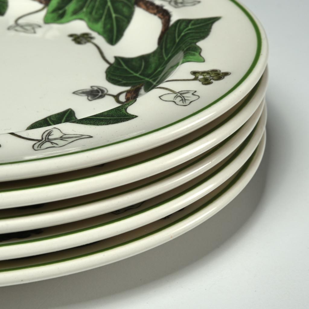 Wedgwood Napoleon Ivy Green White Bread Plates 1815 Repro 5 pc Lot