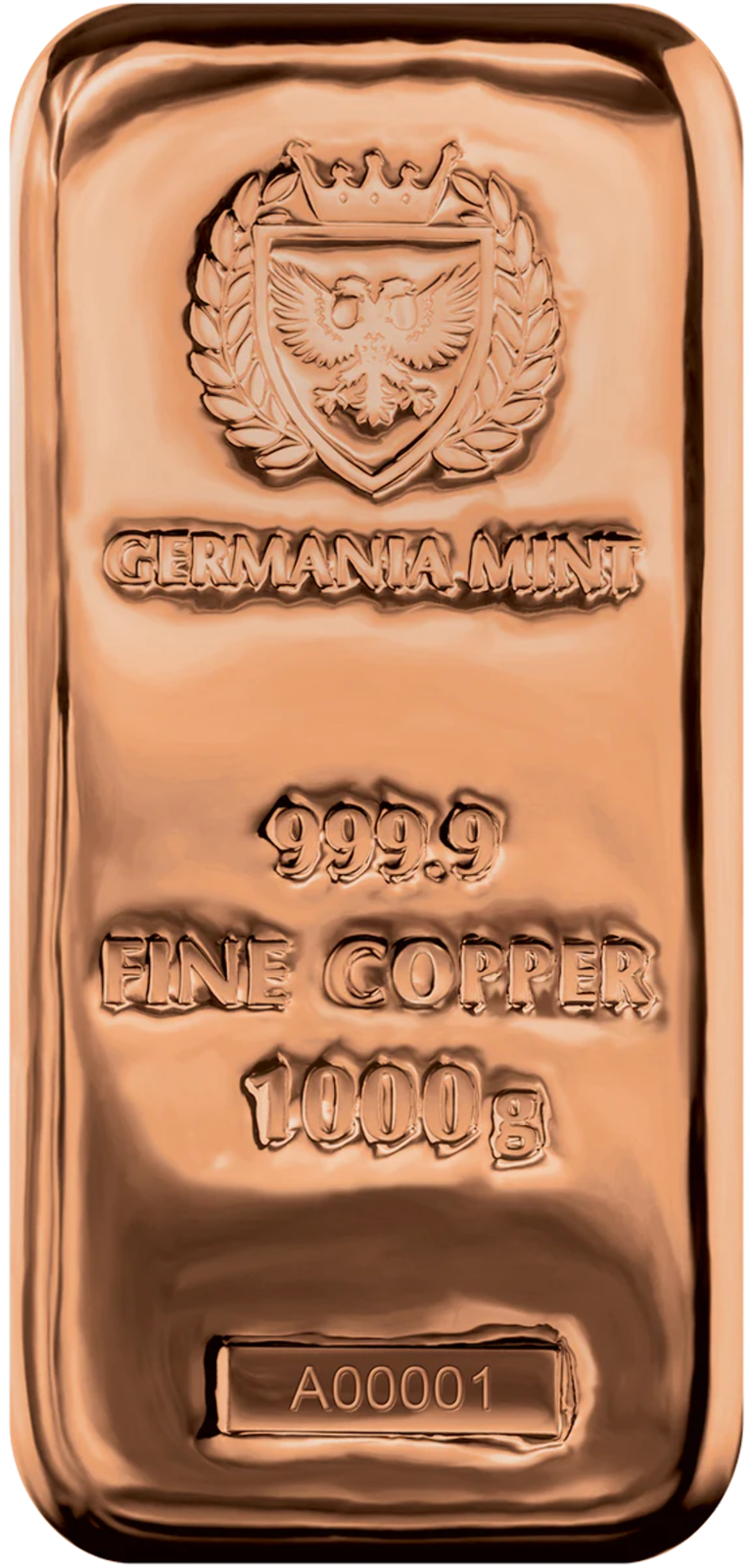 ⭐︎美品GERMANIA MINT 999.9 純銅バー 1000g