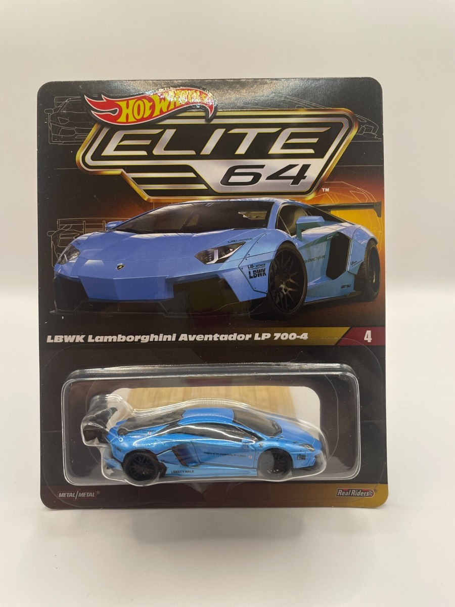 Hot Wheels Elite 64 LBWK Lamborghini Aventador LP 700-4 Blue Model