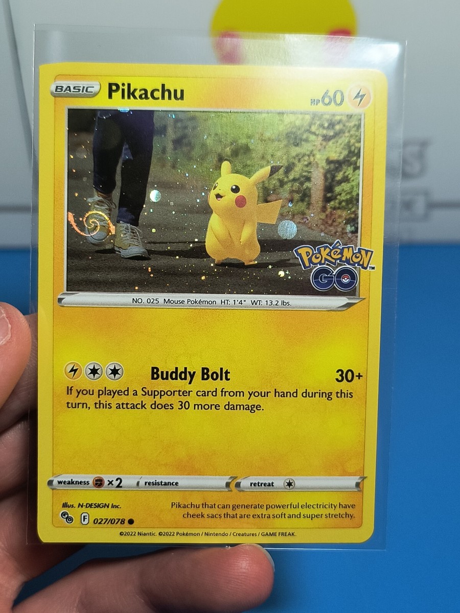 Pikachu ERROR Weird SQUARE CUT 027/078 Promo SWIRL! Pokemon Go TCG