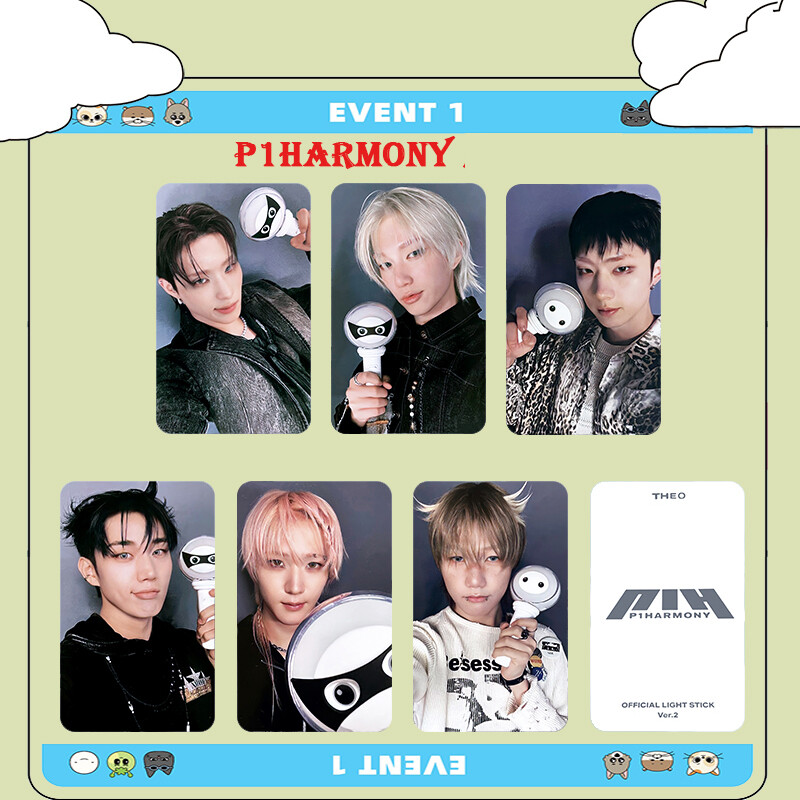 6pcs/set P1HARMONY DUH! Light Stick Self Made Photo Cards