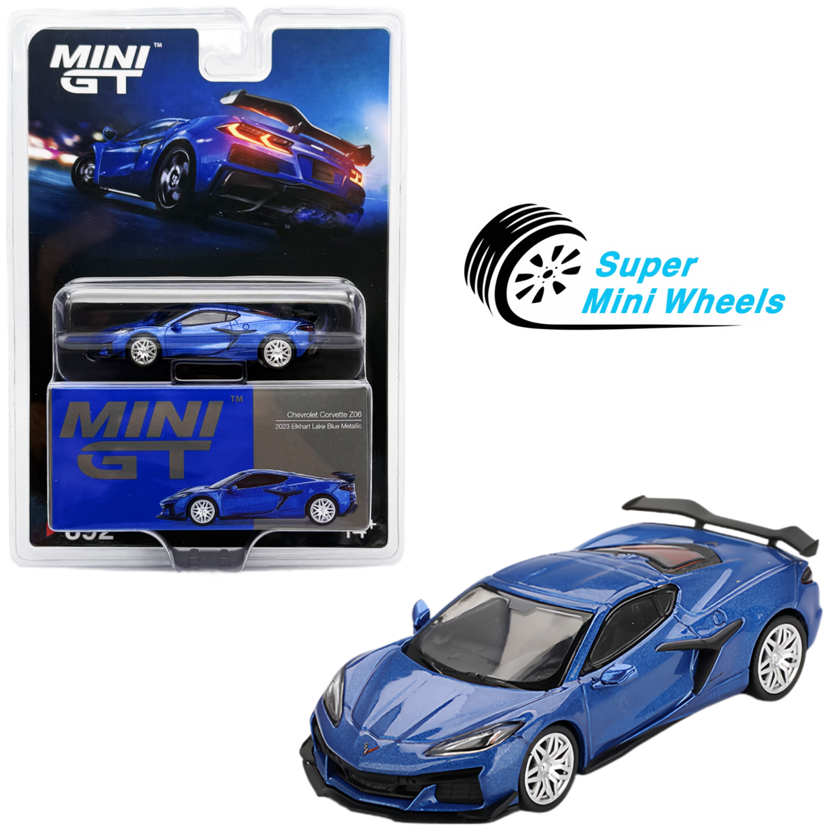 Mini GT 1:64 Chevrolet Corvette Z06 2023 Elkhart Lake Blue