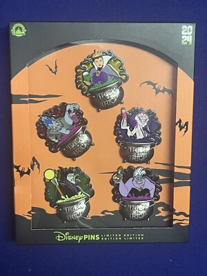 Disney Villains Pin Set Halloween 2024 Maleficent Ursula Yzma