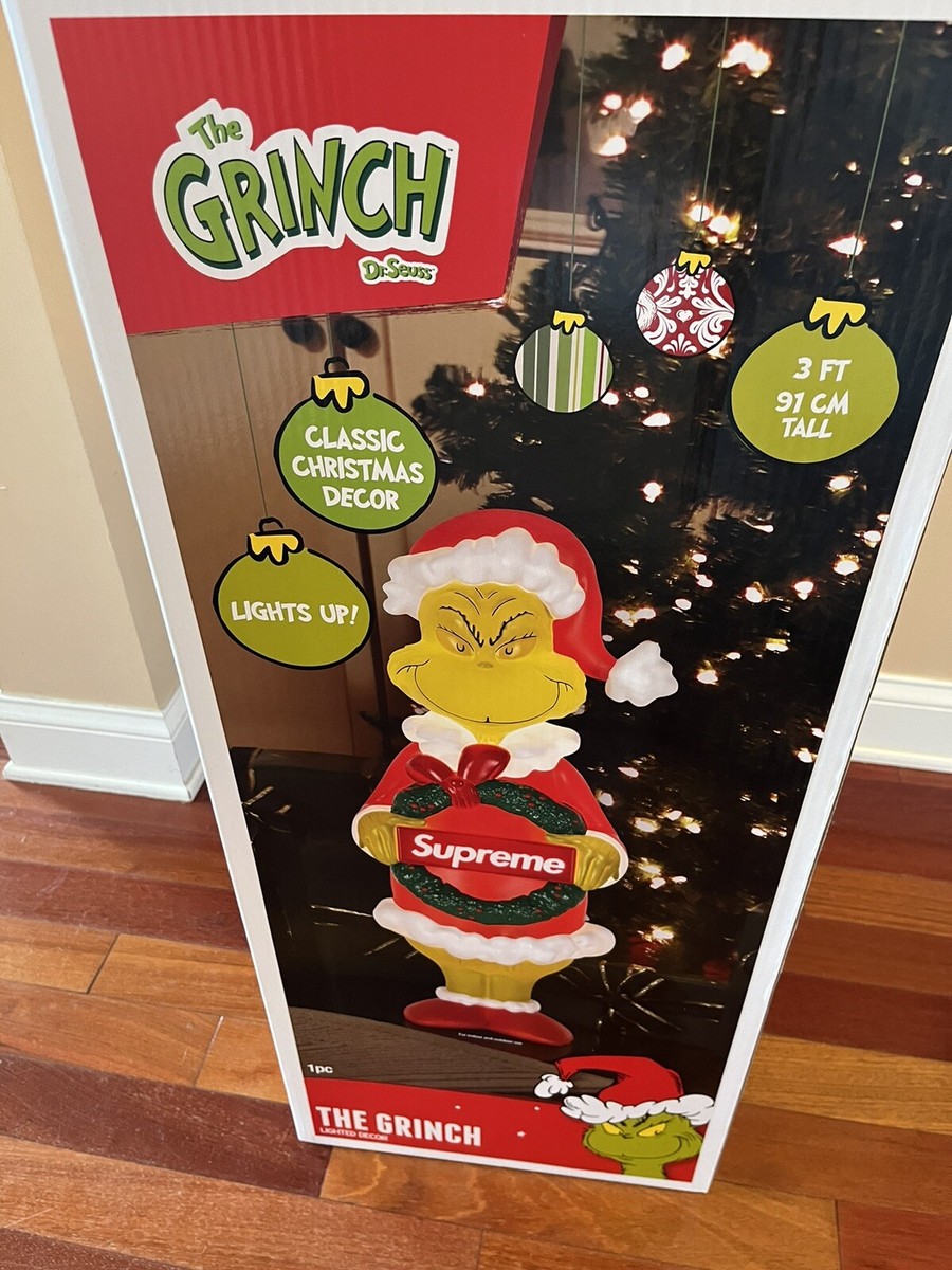 Supreme 3 Foot Grinch LED Lighted Brand New Sealed Same Day FedEx