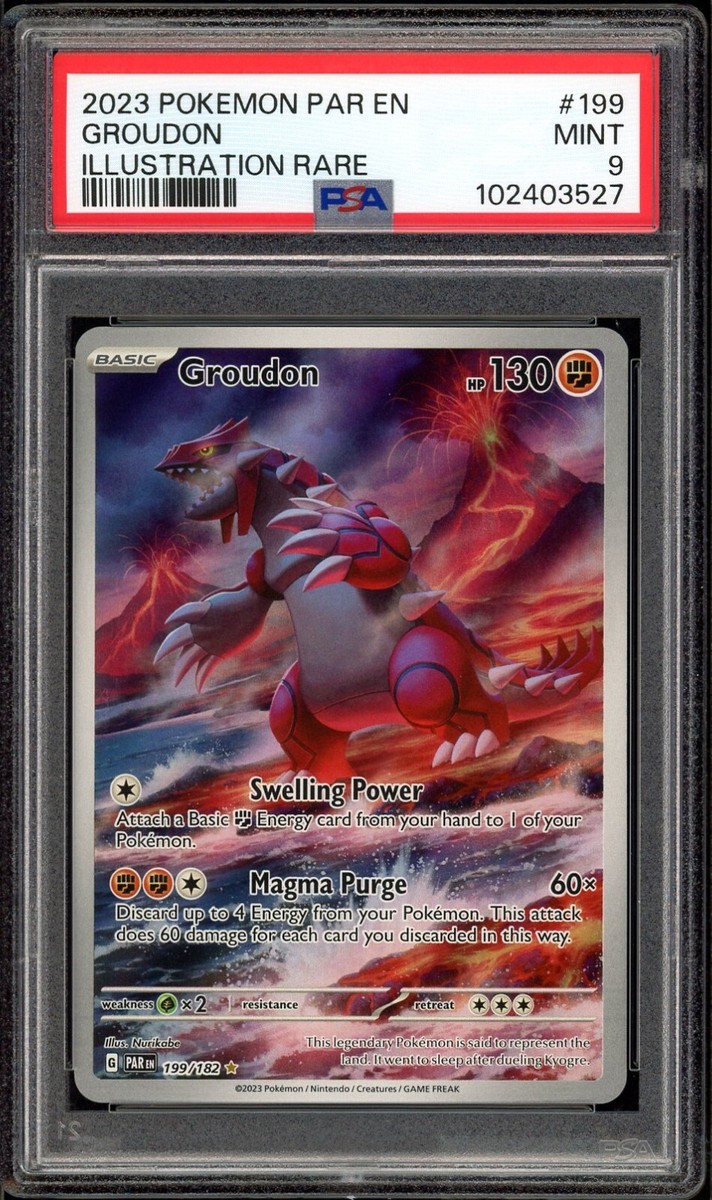 2024 PSA 9 Pokemon Paradox Rift Groudon Illustration Rare IR 199