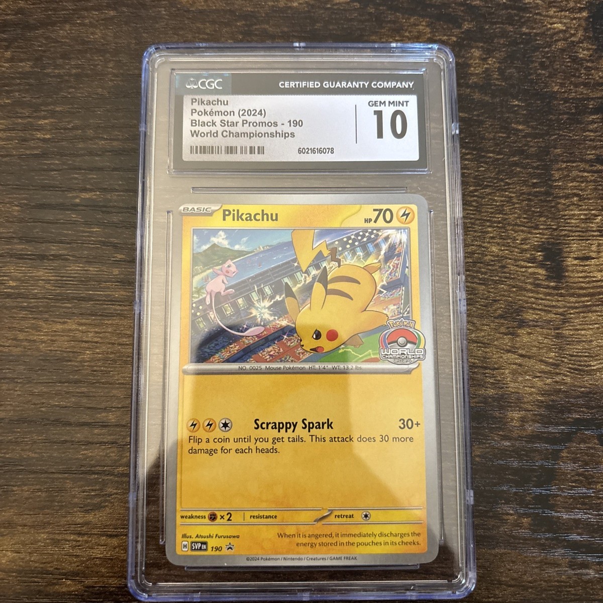 CGC Gem Mint 10: Pokémon Pikachu Black Star Promo 190 - World