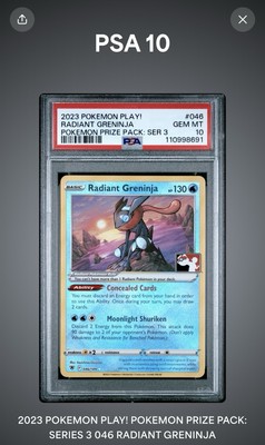 PSA 10 Pokemon Radiant Greninja PLAY! Prize Pack Series 3 Holo