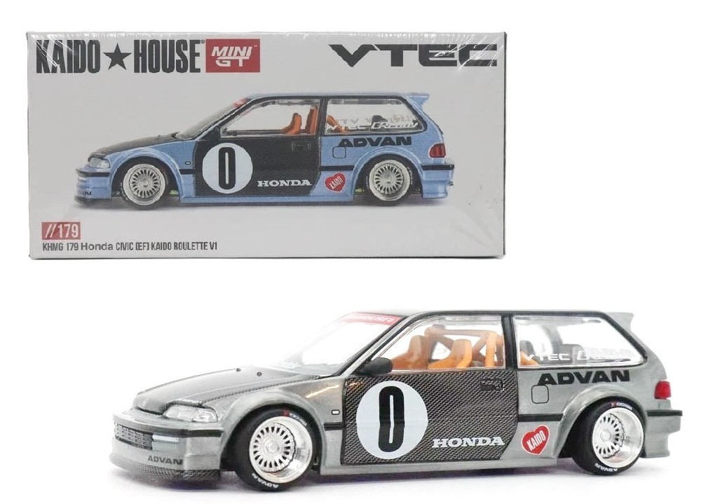 Chase! Kaido House x Mini GT 1:64 Honda Civic EF Kaido Roulette V1