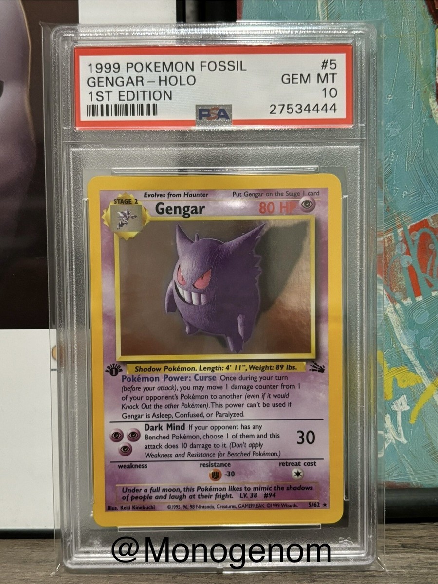 Pokemon PSA 10 1st Edition Fossil Gengar Incomplete Holo Error | eBay