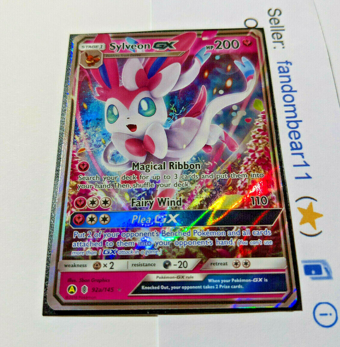Sylveon GX - 92a/145 ALTERNATE ART PROMO ULTRA RARE Pokemon Card