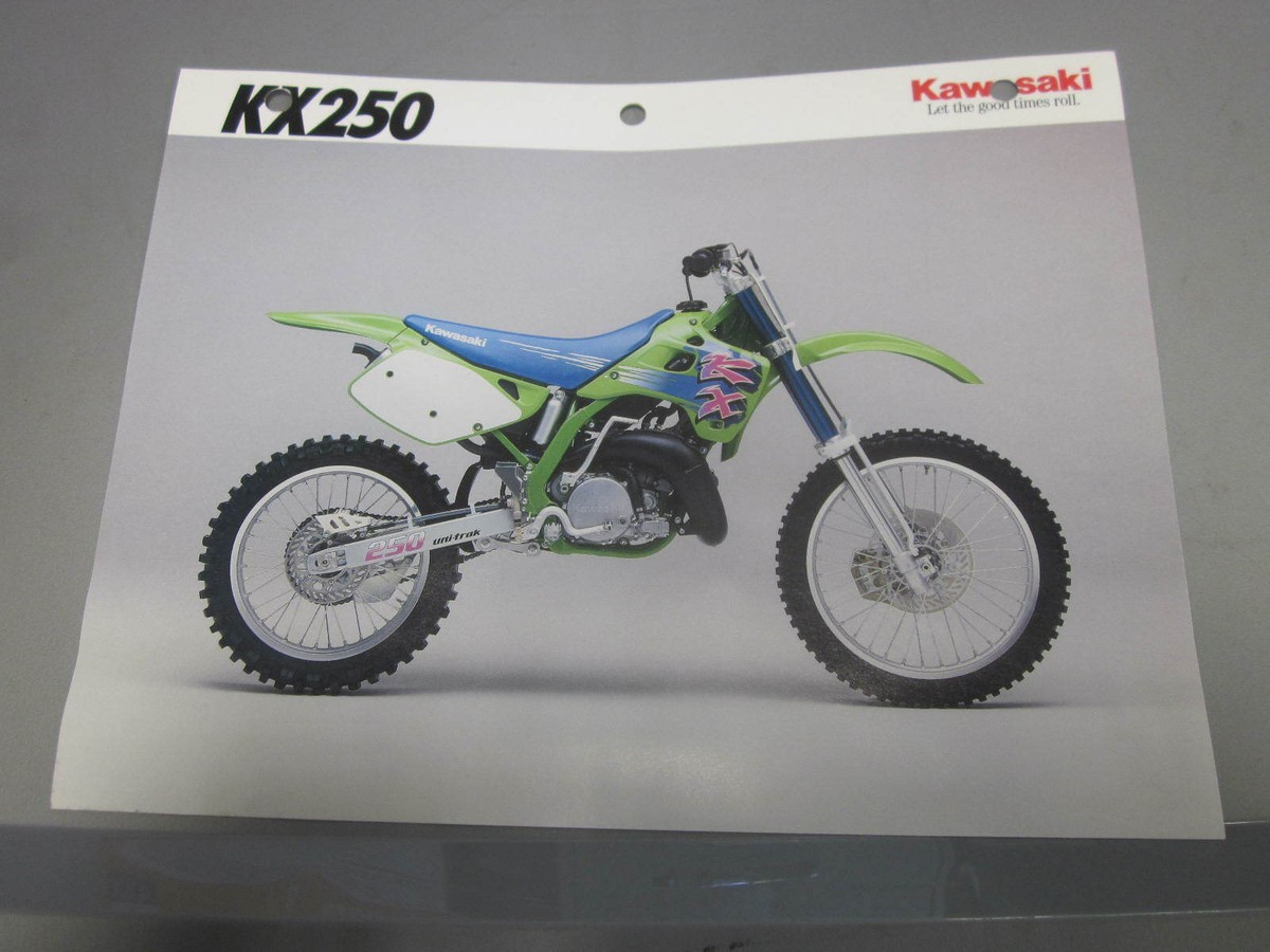 Kawasaki Factory Dealer Specifications Specs Sheet 1992 KX250 J1