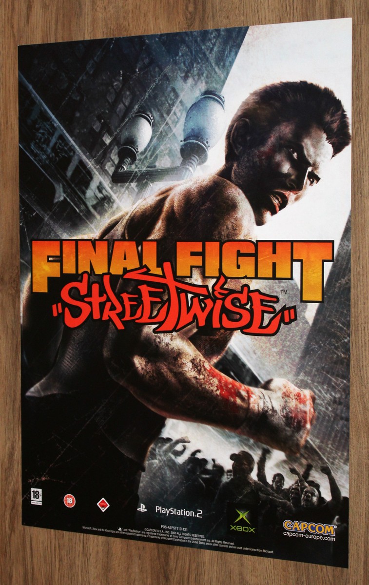 Final Fight Streetwise very rare Promo Poster 59x42cm Playstation