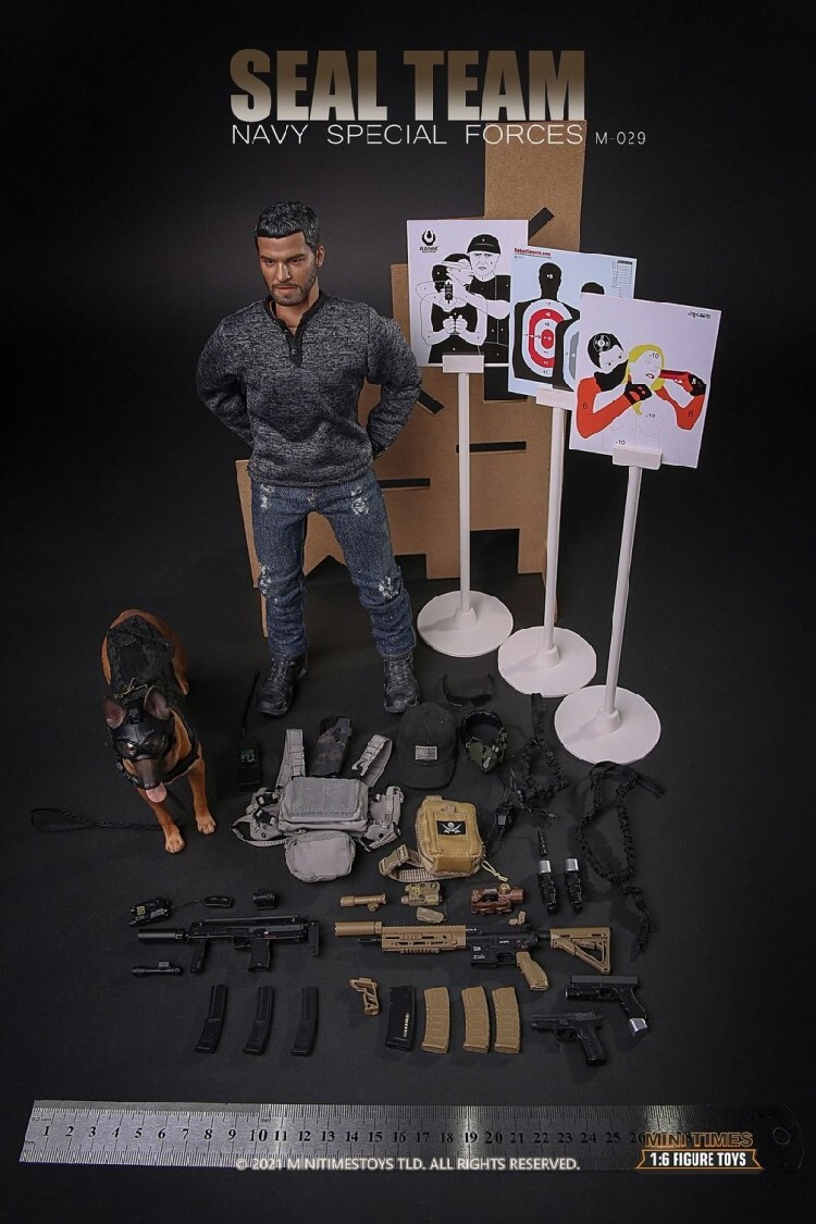 Mini Times toys M029 SEAL TEAM Navy Special Force with k-9 Dog 1/6