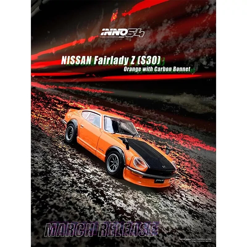 1/64 Nissan Fairlady Z (S30) RHD Orange Diecast Model Inno Models