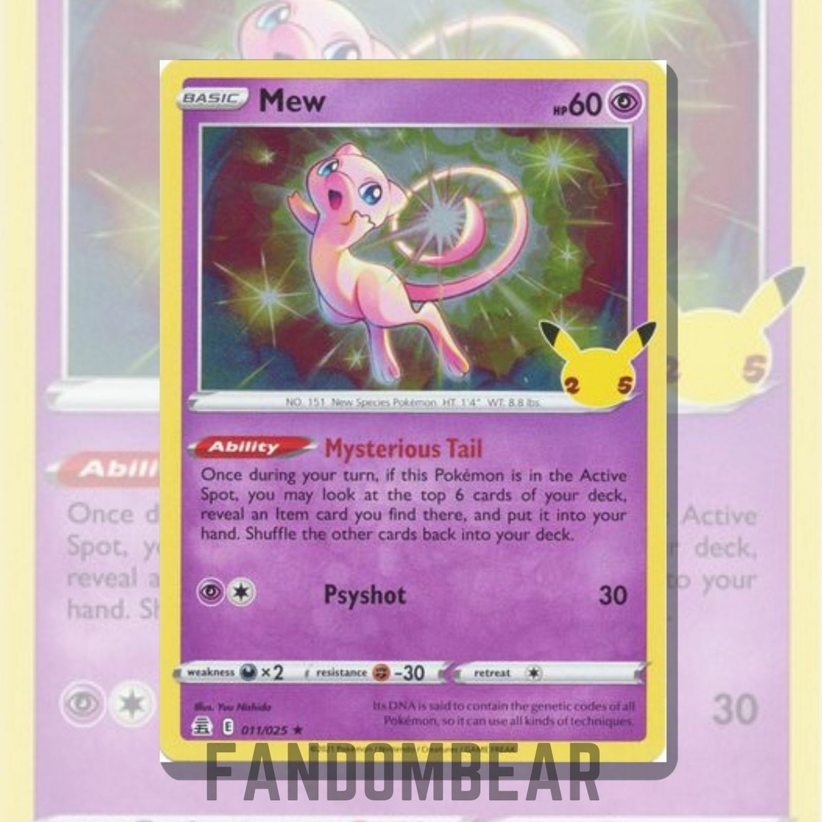 MEW 011/025 Celebrations 25th Anniversary HOLO RARE card 2021