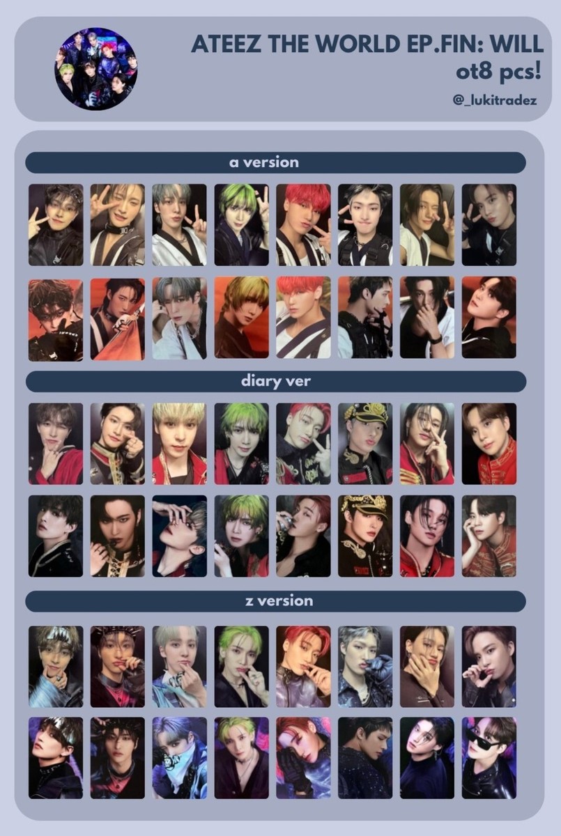 ATEEZ THE WORLD EP.FIN : WILL official photo card Ver. A Diary Z