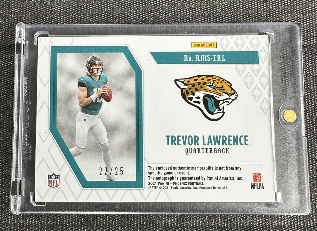 Trevor Lawrence 2021 Panini Phoenix Yellow Patch Auto /25 RC RPA