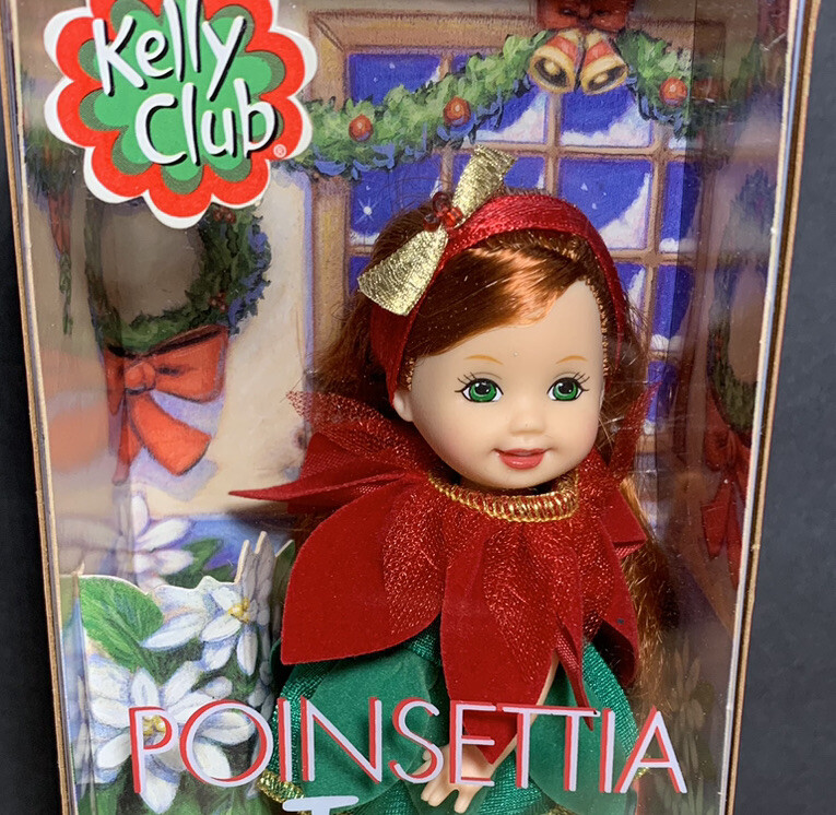 2001 Mattel Barbie Kelly Club Poinsettia Jenny Christmas Doll