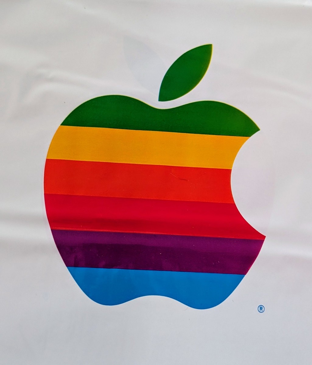 Vintage Apple Computer Logo Original Plastic Bag New Old Stock 80s