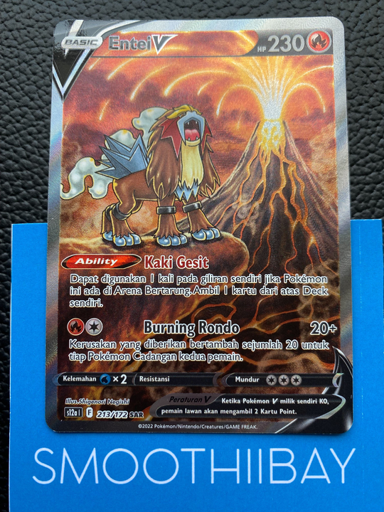 Entei V FULL ART Crown Zenith S12a 213/172 SAR Pokemon Card