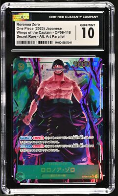 CGC 10 GEM MINT Japanese One Piece 2023 Roronoa Zoro OP06-118