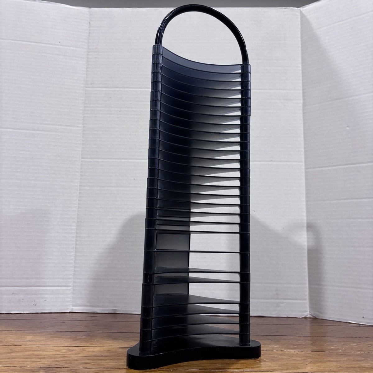 Fellowes Vintage 90s 32 Disc CD Tower Rack Holder Wood Black