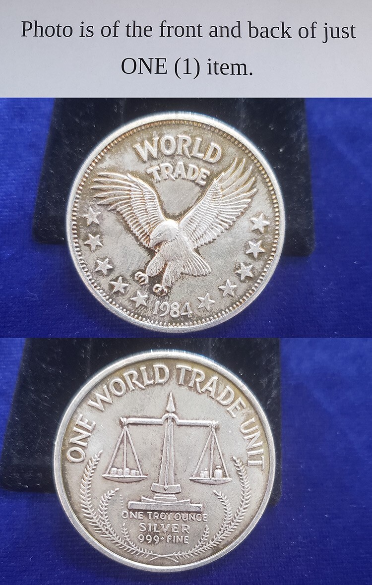1984 Flying Eagle One World Trade Unit 1 Troy Oz .999 Silver Round