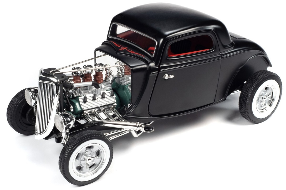 Auto World 1:18 - 1934 Ford 3-Window Coupe HighBoy Hot Rod – Matte