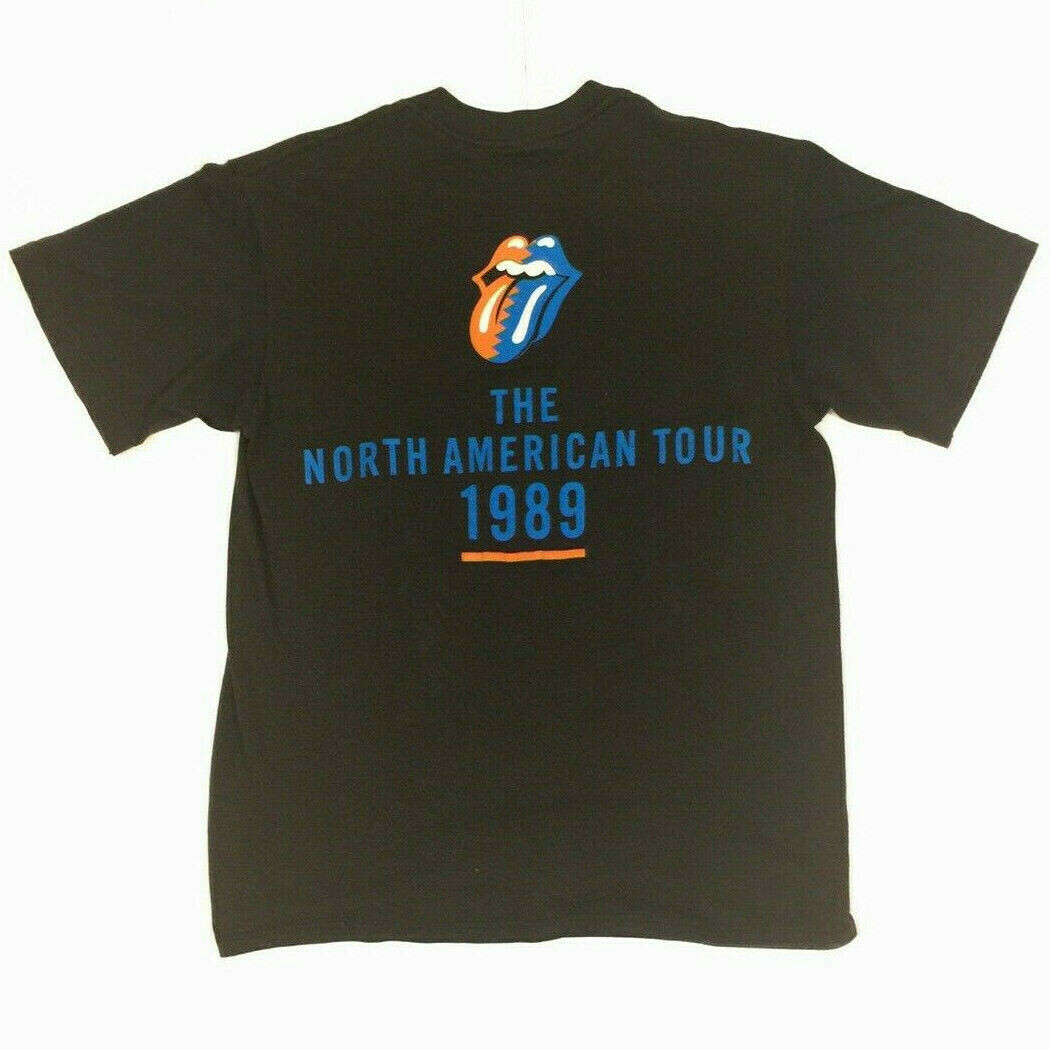 Vtg Rolling Stones '89 T-Shirt North American Tour 1989 2 Sided