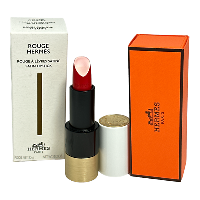 Rouge Hermes Satin Lipstick (Rouge Casaque 64 Satine) 3.5g/0.12oz