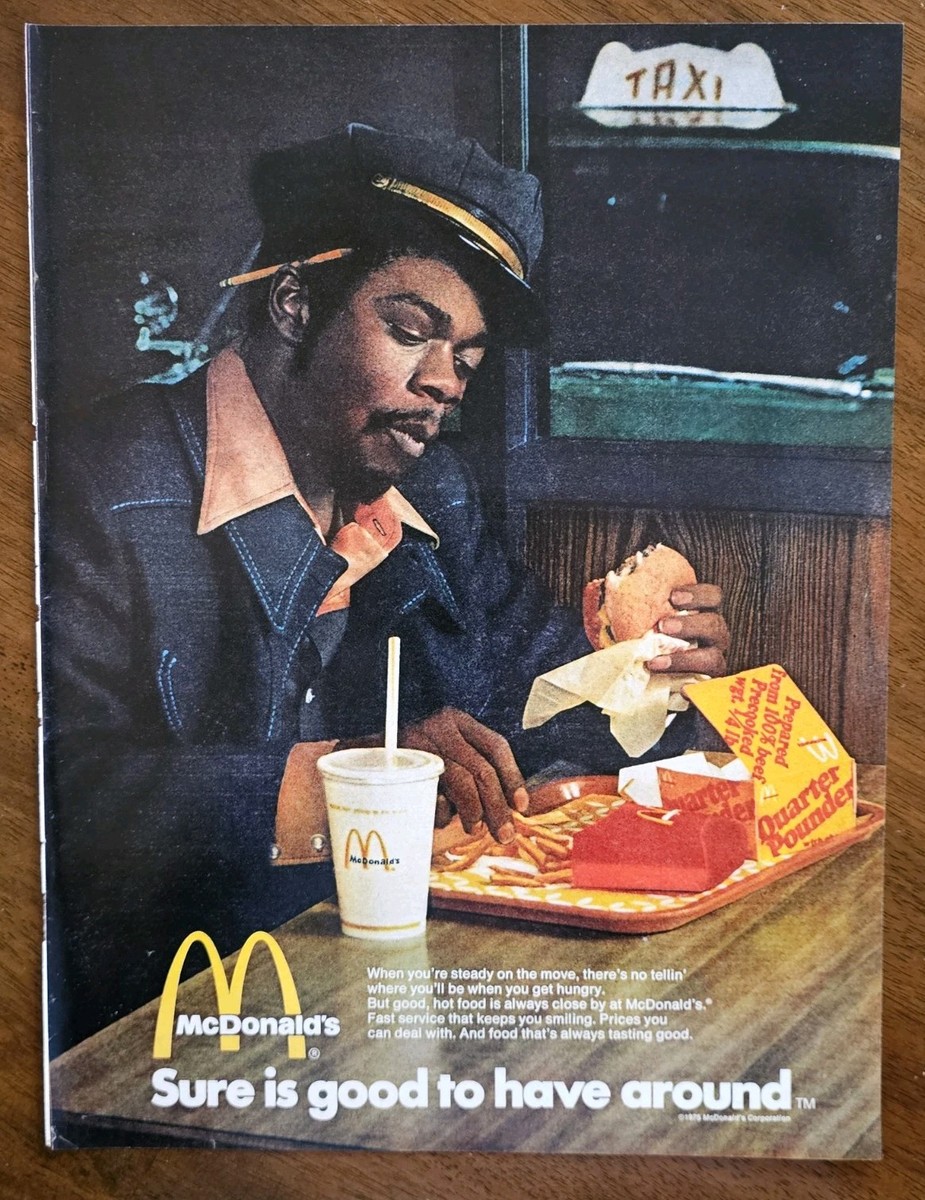 VINTAGE 1970's Print Ad B5C4 Black Beautiful McDonalds Good To